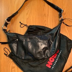Hobo International Black Leather Crescent Handbag